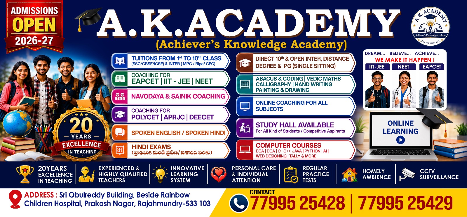 A.K. Academy Courses & Programs — Admissions Open 2026-27